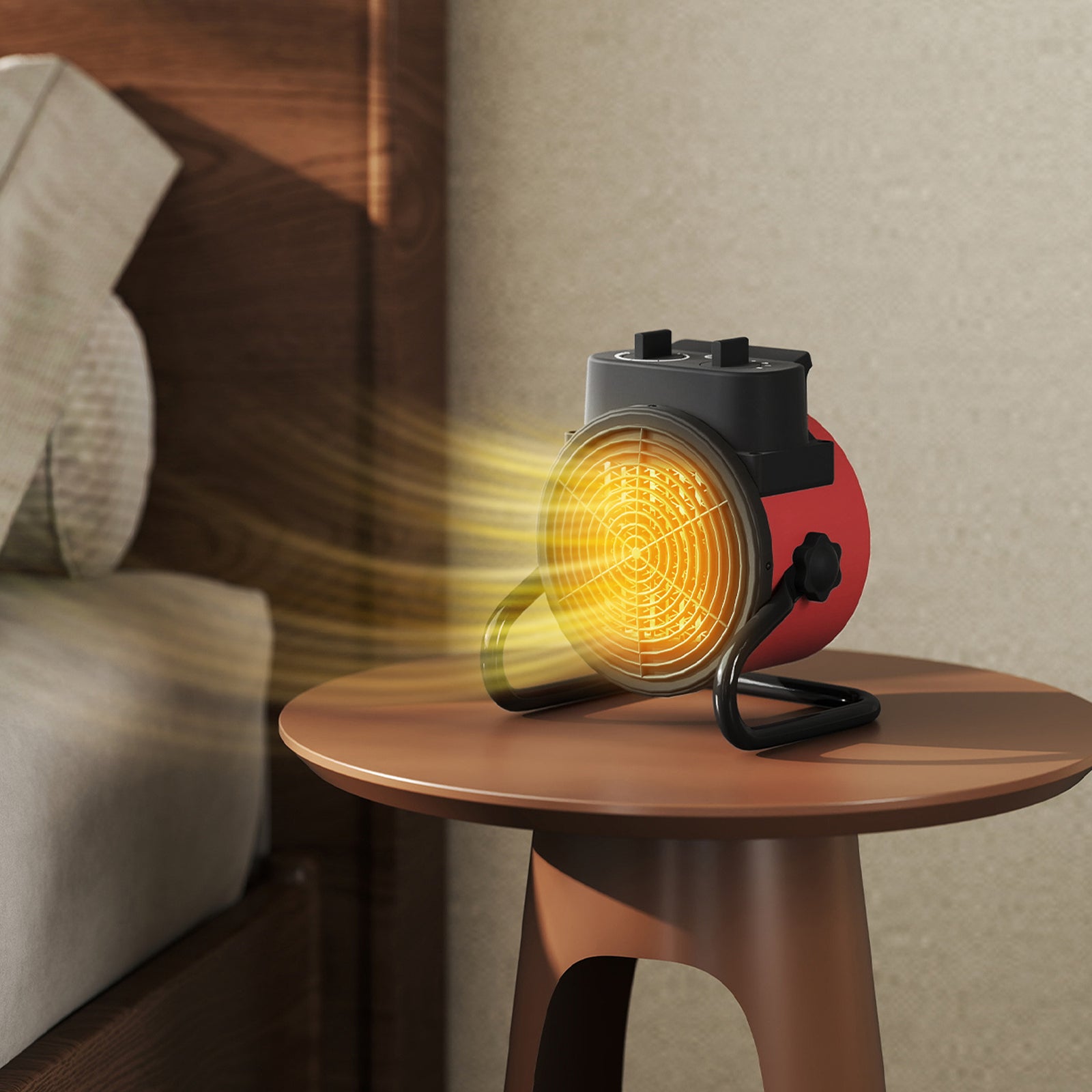 HOMCOM 2000W Portable Ceramic Electric Heater with Fan - Red