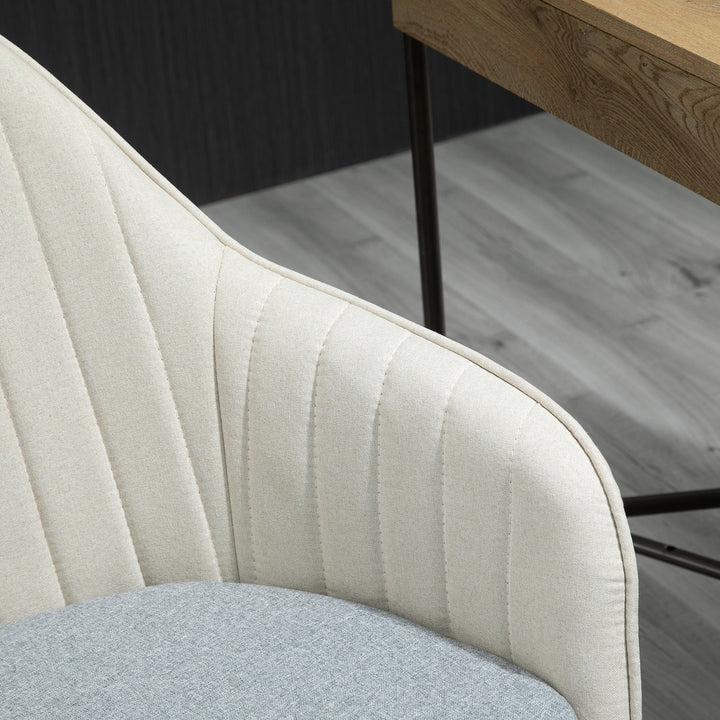 Home Office Chair Comfortable Computer Desk Chair Swivel Task Chair with Golden Base, Vanity Chair for Teens Adults Bedroom, Beige