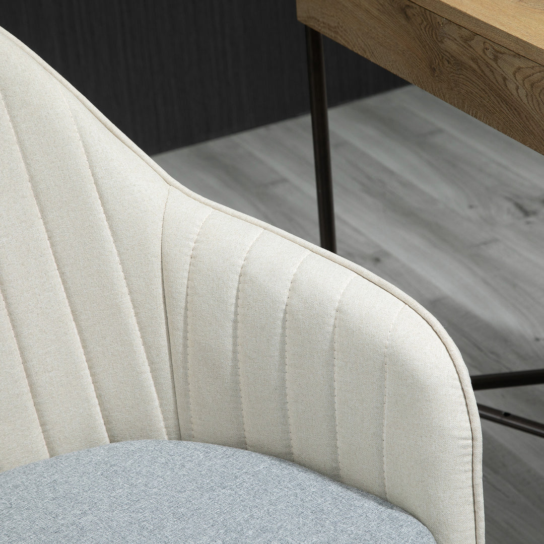 MCL Home Office Chair Comfortable Computer Desk Chair Swivel Task Chair with Golden Base, Vanity Chair for Teens Adults Bedroom, Beige