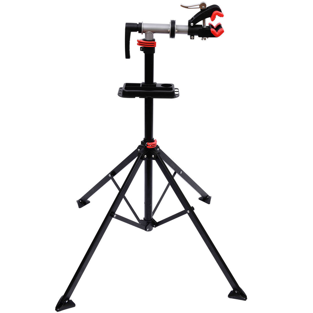 Folding Bike Repair Stand Bicycle Bike Stand For Maintenance Display Cycle Rack with Tool Tray, Height Adjustable