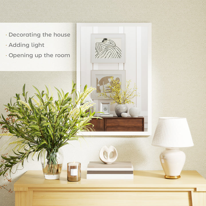 Wall Bathroom Mirror, 60 x 40 cm Wall-Mounted Mirror for Living Room, 