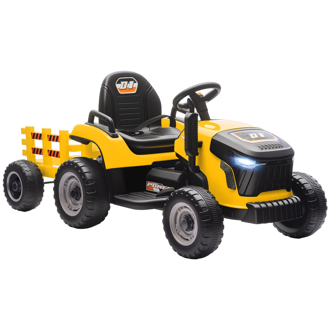 12V Ride on Tractor and Trailer with Remote Control, Music