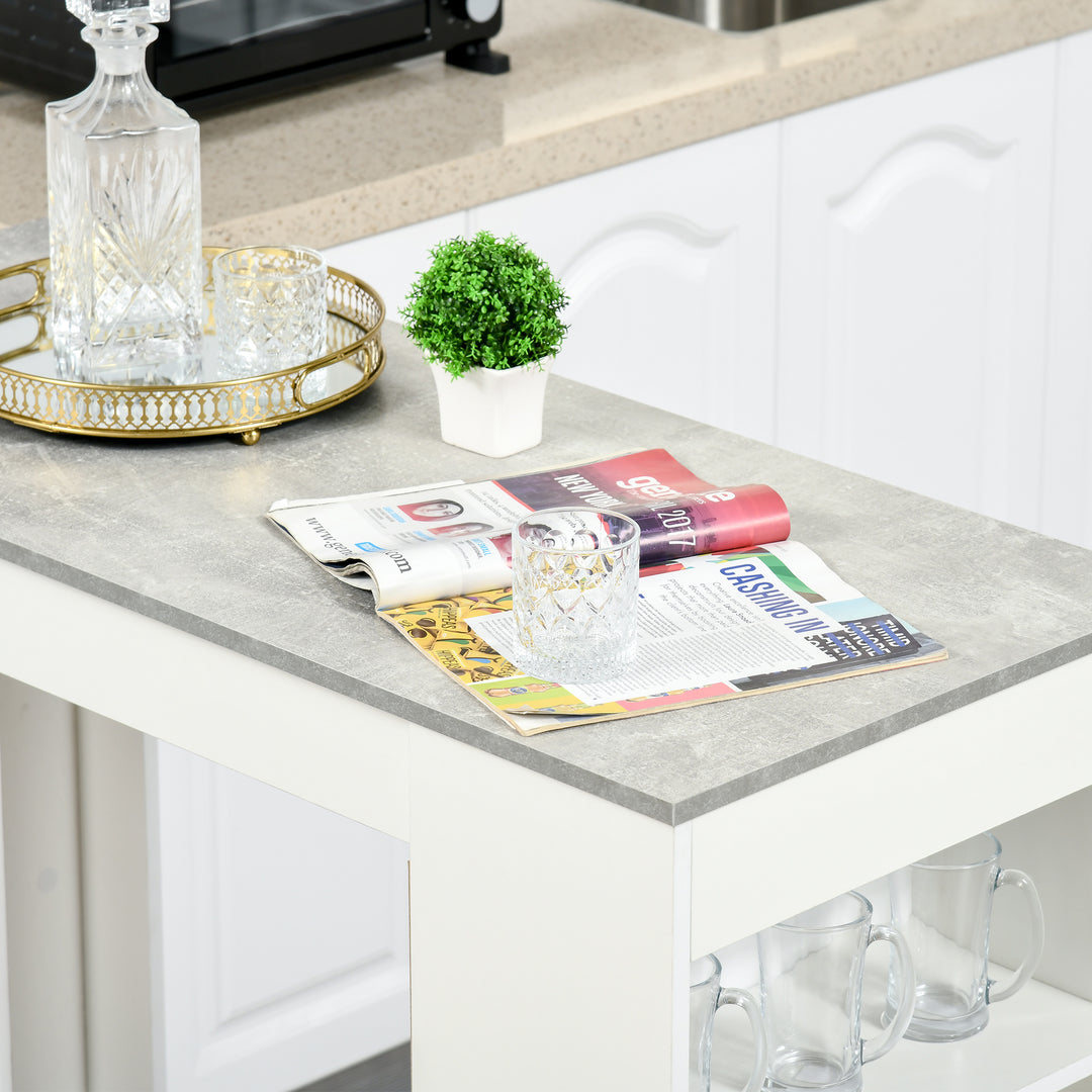 Bar Table, Dining Table with 4-Tier Storage Shelf for Breakfast Bar, Kitchen, Dining Room, Living Room, Grey
