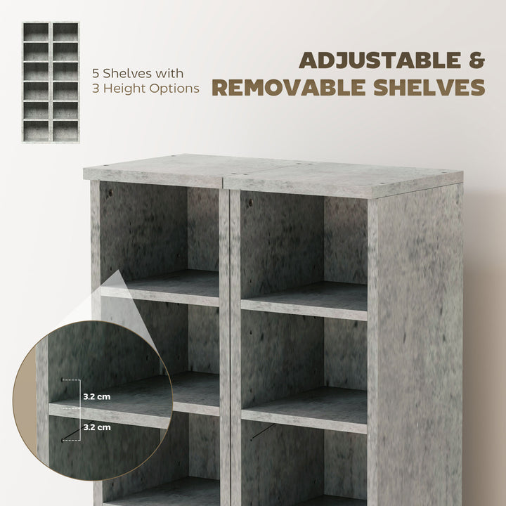 Set of 2 CD Media Display Shelf Unit Tower Rack with Adjustable Shelve