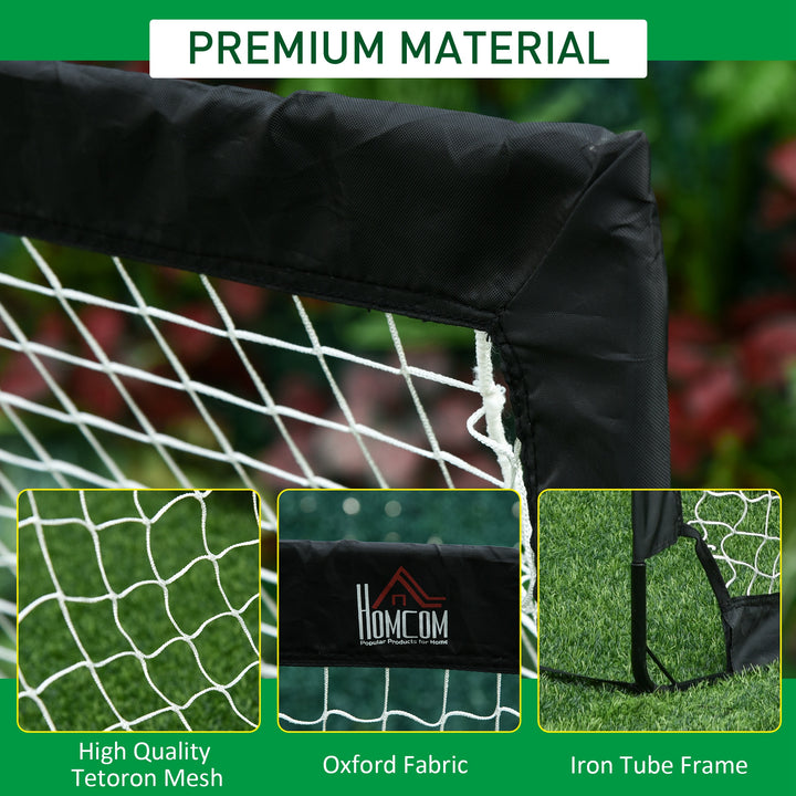 HOMCOM Steel Frame Weather Resistant Football Goal Sports Black | Aosom UK