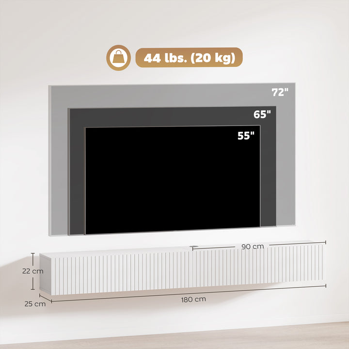 80cm Floating TV Stand, Wall Mount TV Unit with Cable Management Hole,