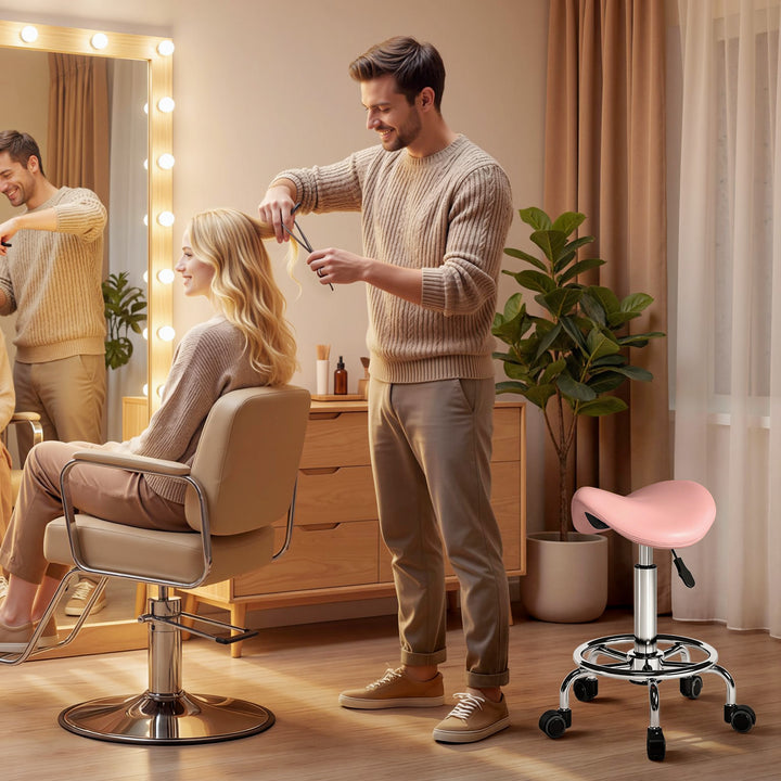 Salon Saddle Stool, Rolling Saddle Chair for Massage, Spa, Clinic, Bea
