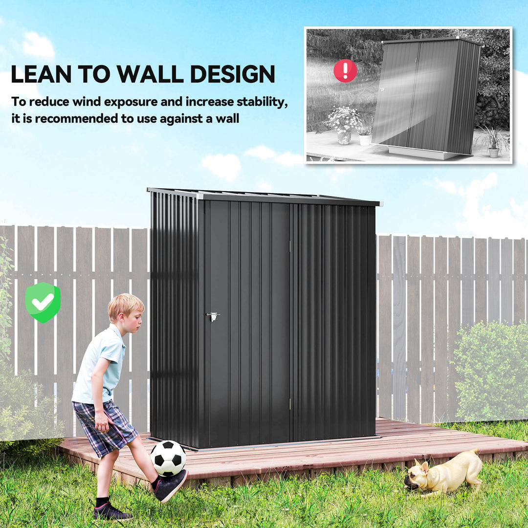 MCL 5.3 x 3.1ft Corrugated Steel Garden Shed - Black