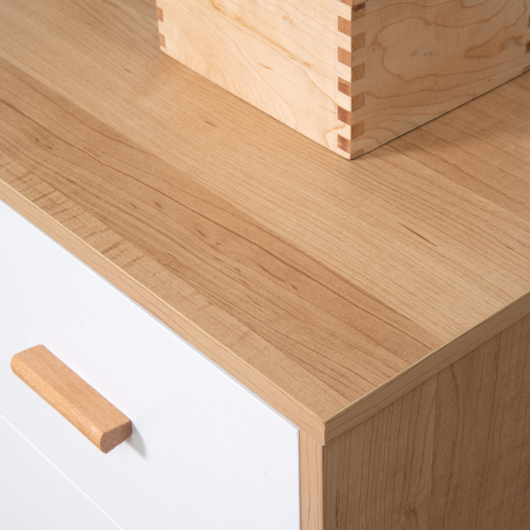 MCL Chest of Drawers with 3 Drawers, Bedroom Cabinet, Storage Organizer for Living Room, White and Natural