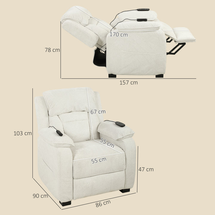 Power Recliner Armchair with Massage and Heat, Electric Reclining Chai