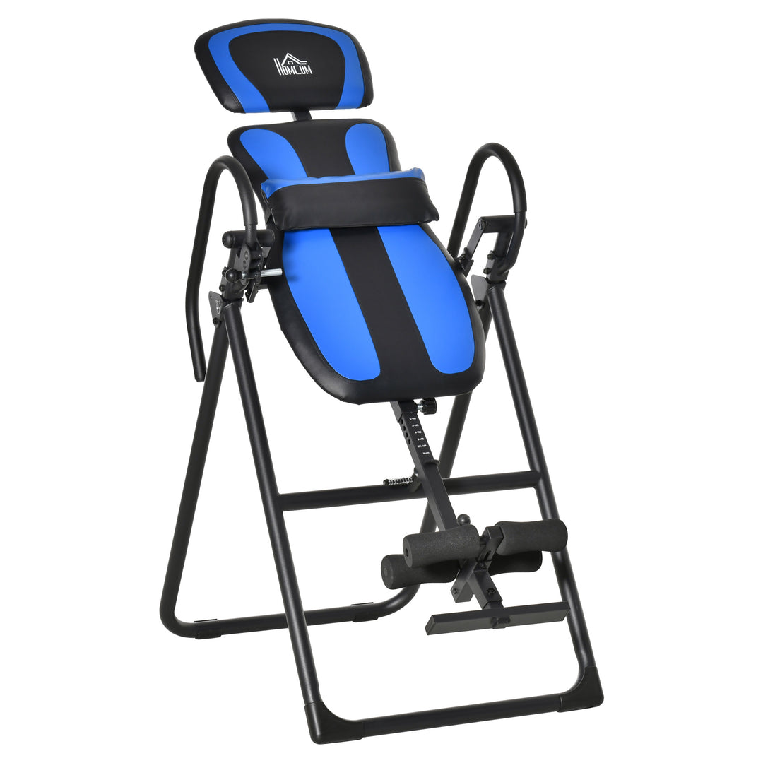 MCL Foldable Gravity Inversion Table, Back Therapy Fitness Bench, with Soft Ankle Cushions, for Home