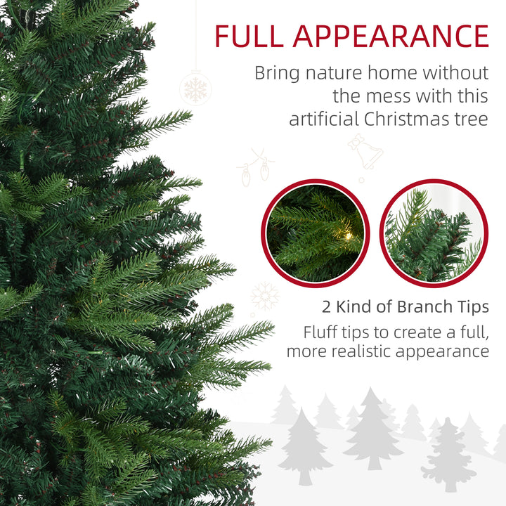 HOMCOM 1.2m Prelit Christmas Tree Artificial Tree Spruce Tree, Plastic Stand-Green | Aosom UK