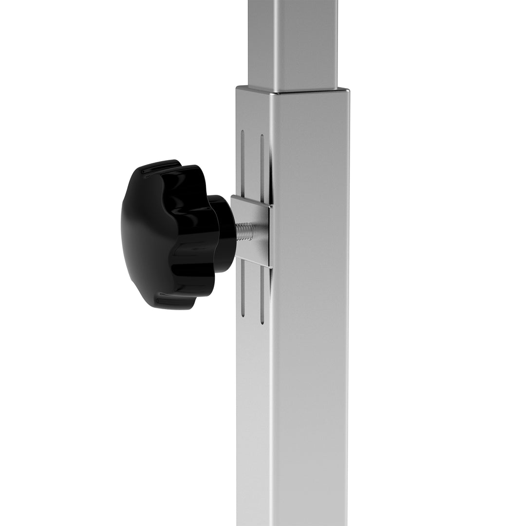 MCL Height Adjustable Over Bed Table with Wheels, C Shaped Laptop Desk, Portable Hospital Bed Table for Living Room, Bedroom, Black