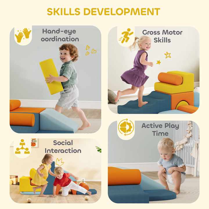9-Piece Soft Play Set, Kids Soft Play Foam Blocks with Detachable Cove