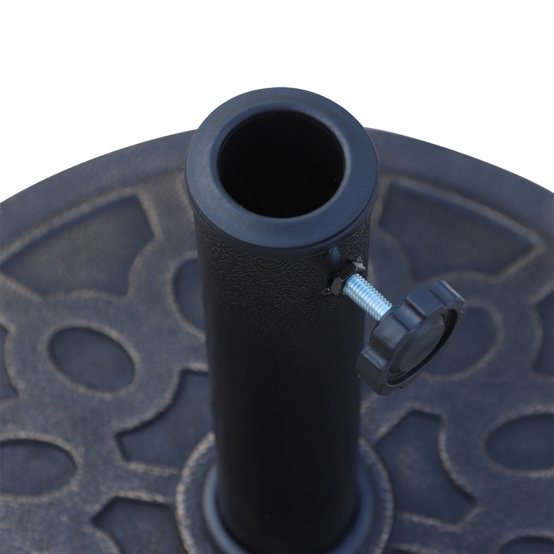 MCL 13kg Resin Umbrella Stand Holder, Garden Parasol Base for 38mm or 48mm Outdoor Umbrella Poles, Bronze Tone