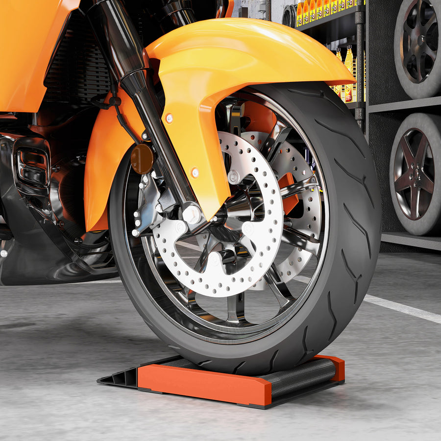 Motorcycle Wheel Cleaning Roller Stand with Aluminium Alloy Frame and Rollers, Motorcycle Maintenance Stand for Tyre Cleaning and Chain Lubrication, Fit Tyre Width < 180mm, Bikes < 500lb, Black