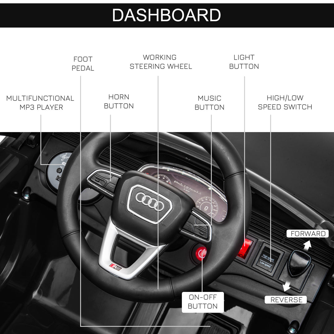 Licensed Audi RS Q8 Electric Ride On Car, with Remote Control, Black