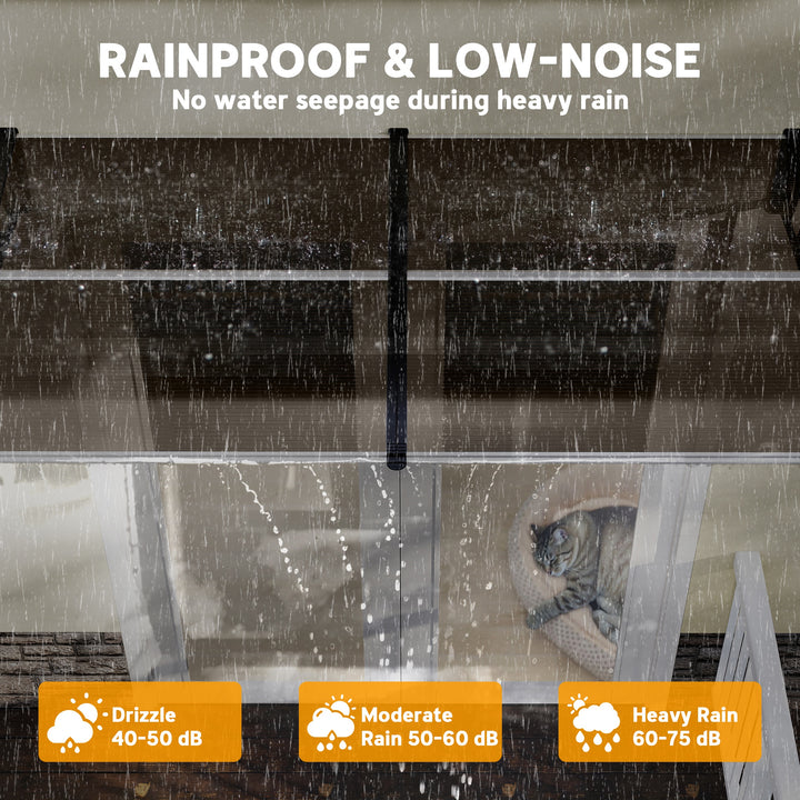 Front Door Canopy, Outdoor Awning, Rain Shelter, 200 x 96cm