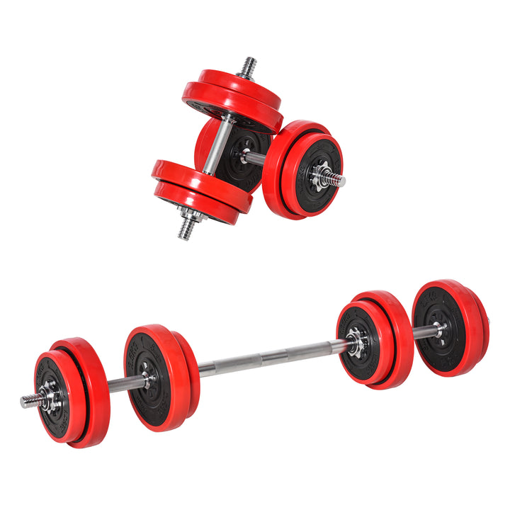 HOMCOM Adjustable Weights: 20KG Dumbbell & Barbell Set for Strength Training, Home Gym Fitness | Aosom UK