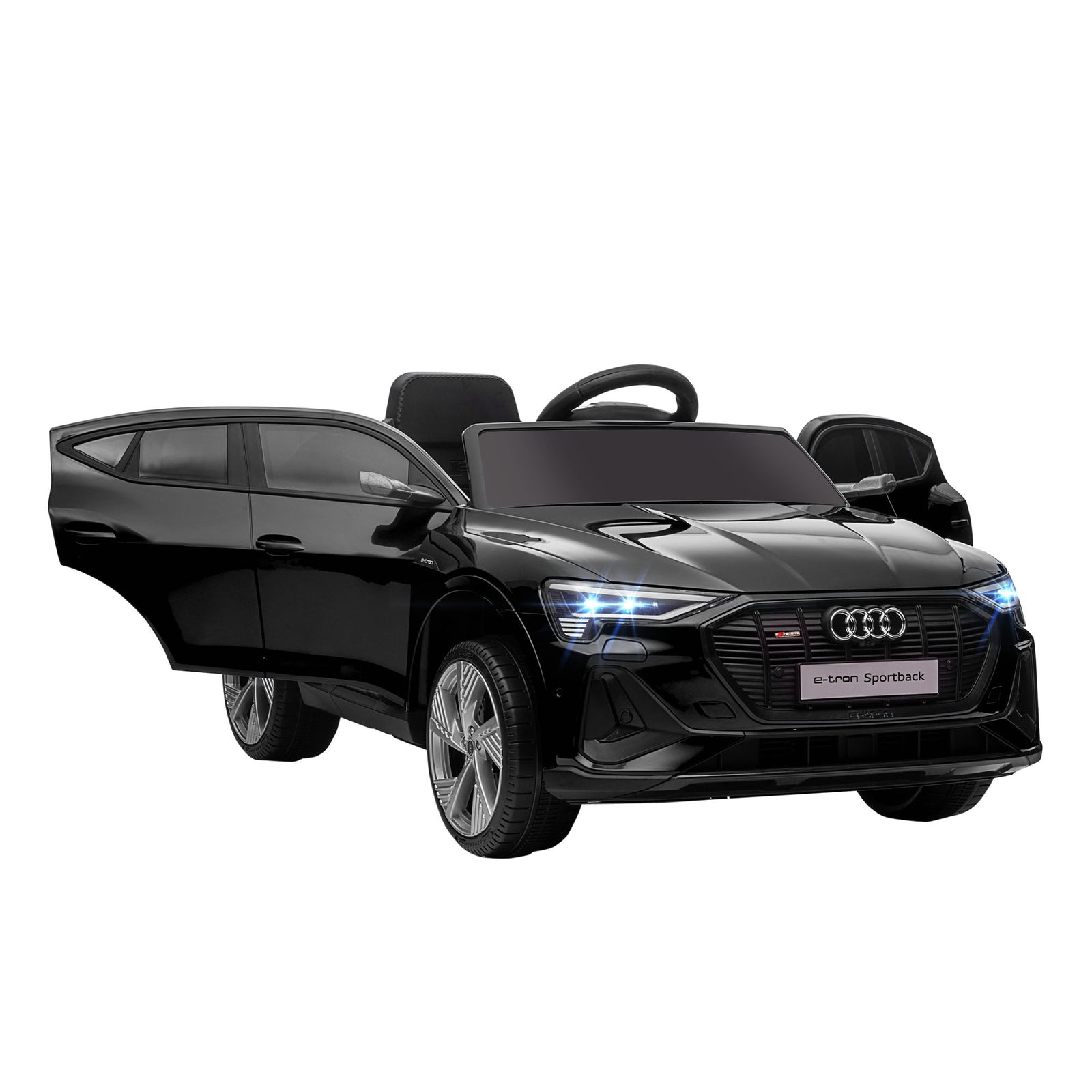 Audi E-tron Licensed 12V Kids' Electric Ride on, Electric Car for Kids, with Parental Remote, Music Lights MP3, Suspension Wheels, for 3-5 Years, Black
