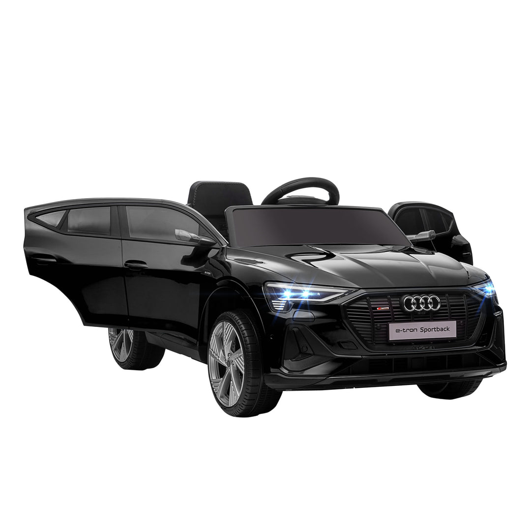 MCL Audi E-tron Licensed 12V Kids Electric Ride on, Electric Car for Kids, with Parental Remote, Music Lights MP3, Suspension Wheels, for 3-5 Years, Black
