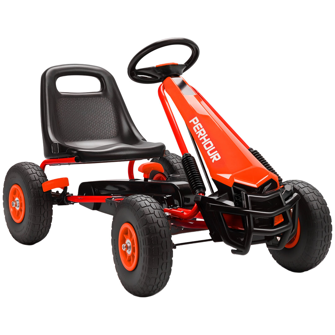 Kids Pedal Go Kart with Adjustable Seat, EVA Tyres, Manual Clutch, Bra