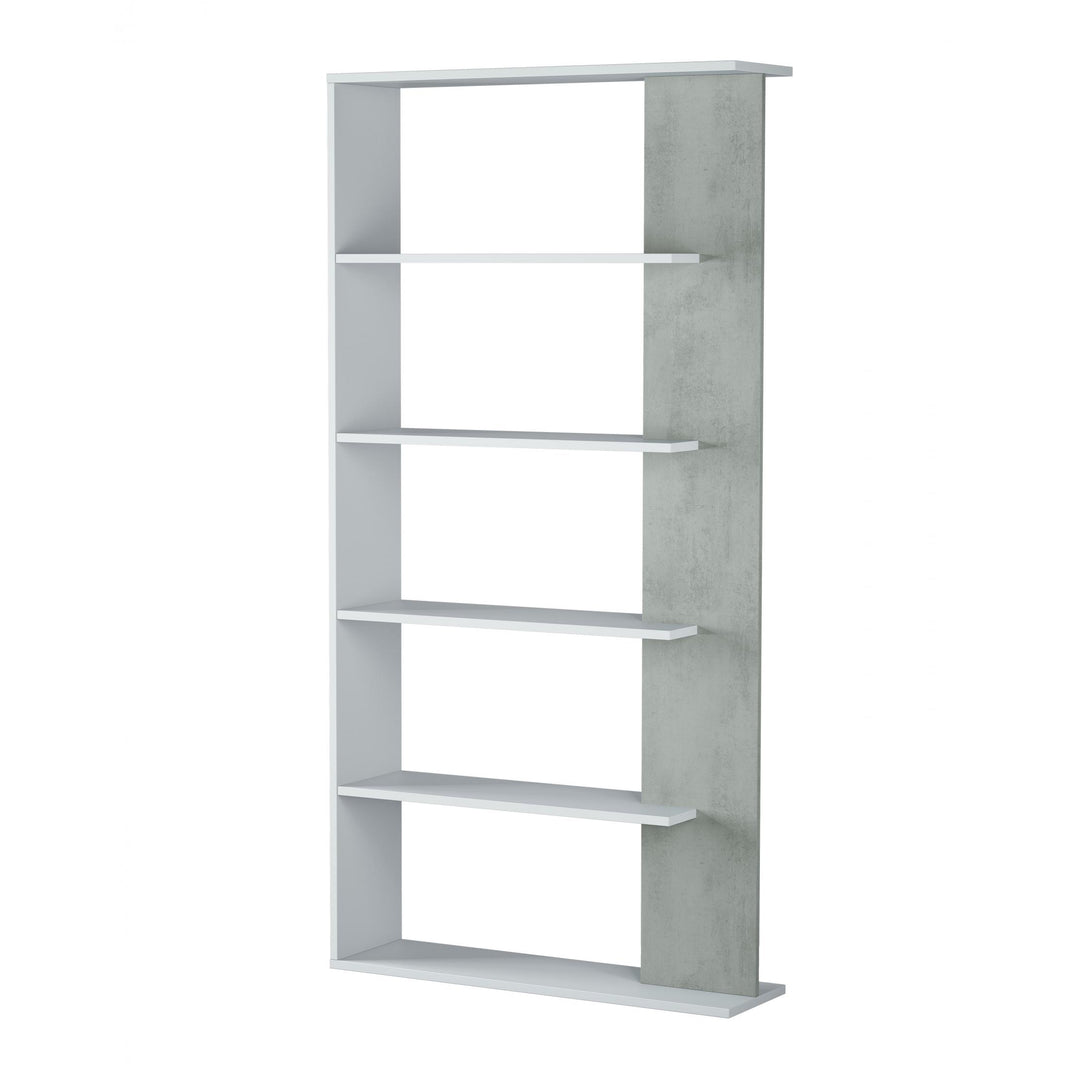 Epping Bookcase Table 5 Shelves White & Concrete 0L2252A