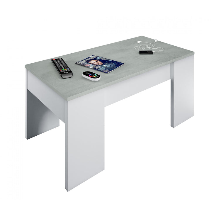 Epping Coffee Table Lift-Up White & Concrete 0L1640A