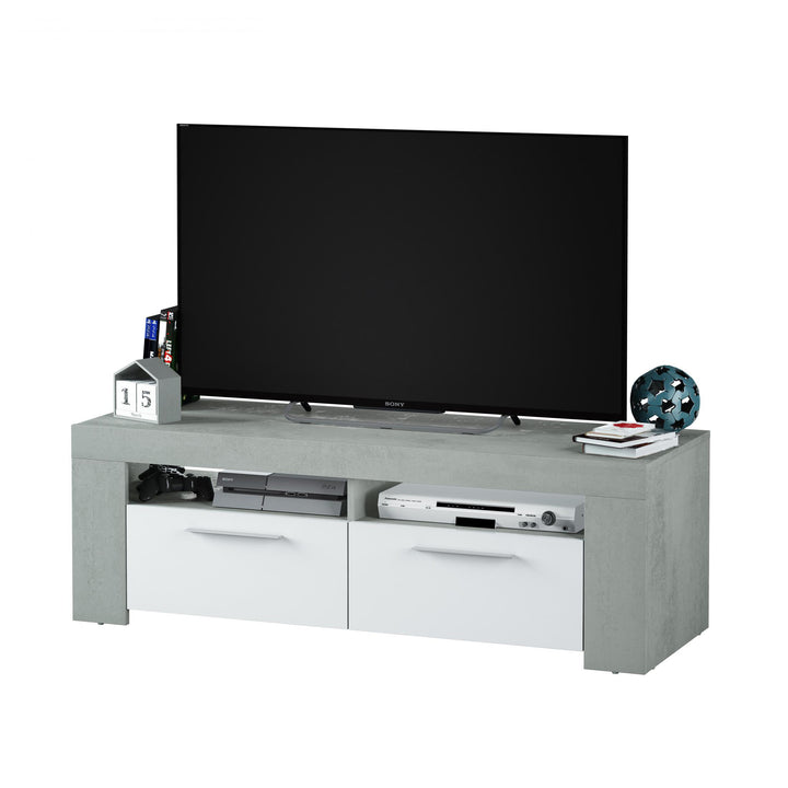 Epping TV Unit 2 Doors White & Concrete 016621L