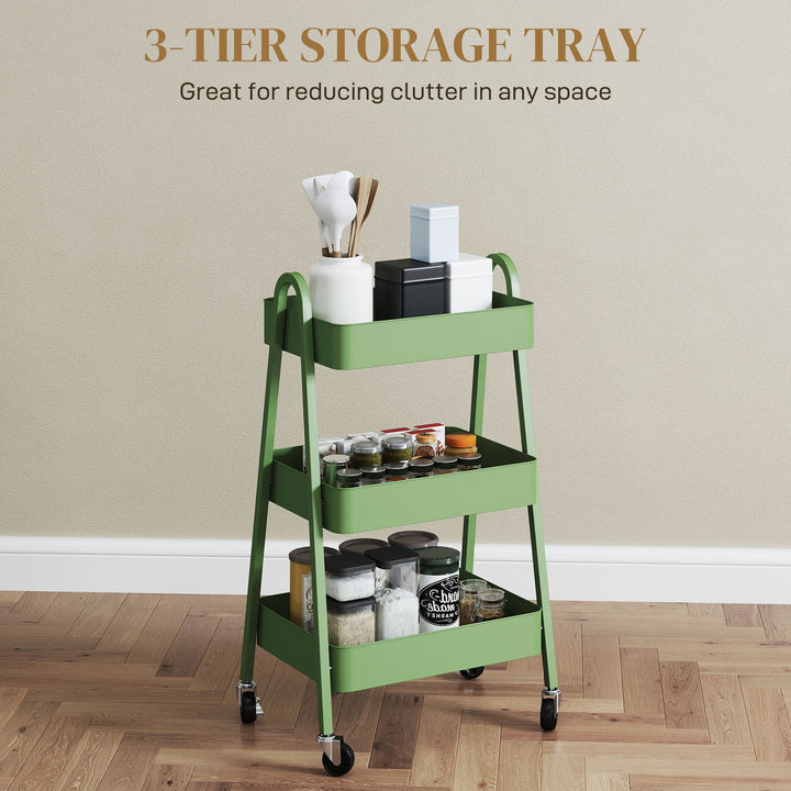 Three-Tier Storage Trolley - Green