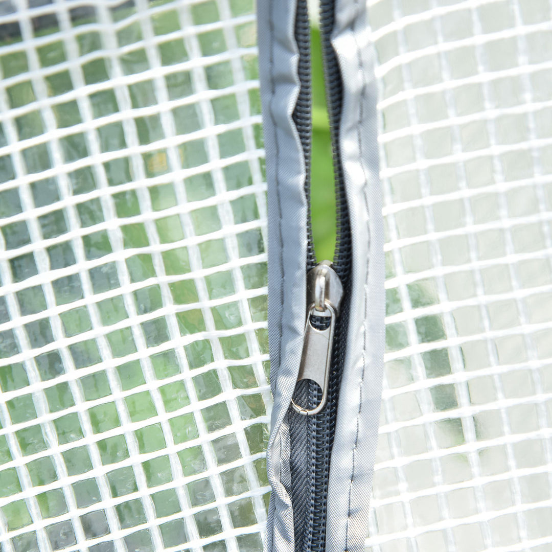 MCL Mini Greenhouse Portable Flower Planter Tomato Vegetable House for Garden Backyard with Zipper 120 x 60 x 60 cm, White