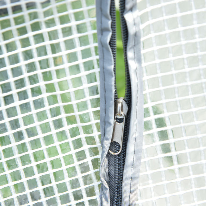 MCL Mini Greenhouse Portable Flower Planter Tomato Vegetable House for Garden Backyard with Zipper 120 x 60 x 60 cm, White