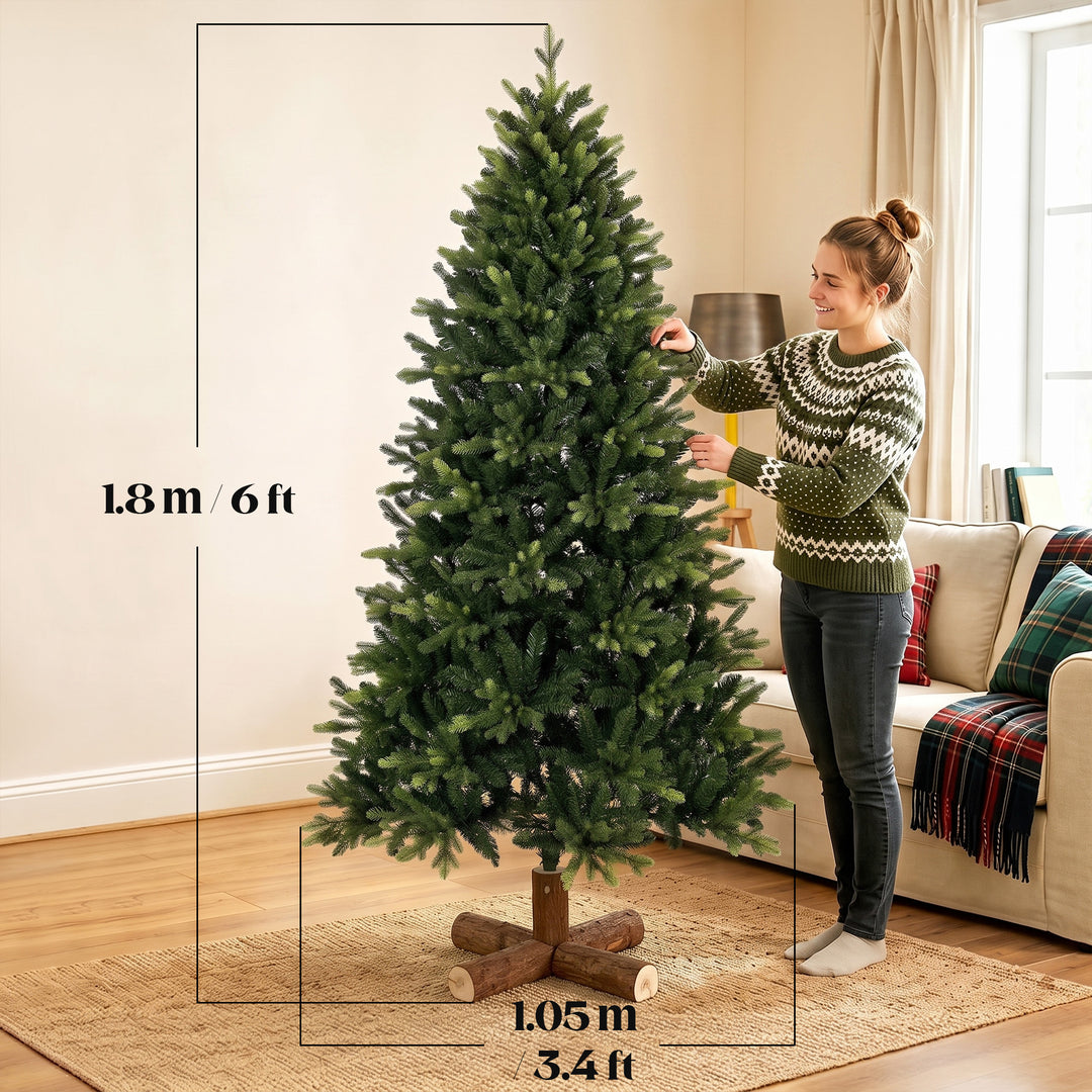 Artificial Christmas Tree, Hinged Xmas Tree with 2419 PE &amp; PVC Branch - view 3