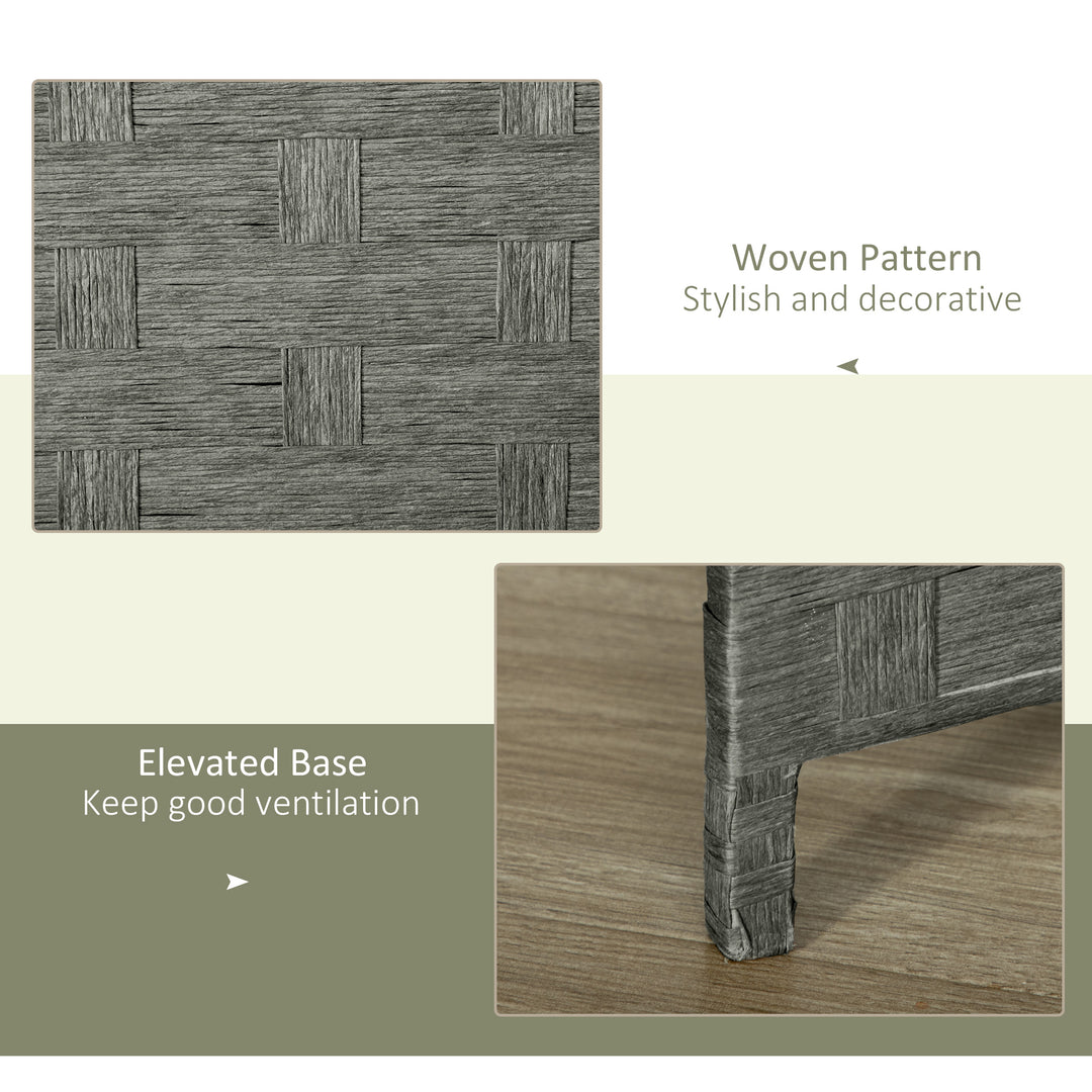 MCL 4-Panel Room Dividers, Wave Fibre Freestanding Folding Privacy Screen Panels, Partition Wall Divider for Indoor Bedroom Office, 170 cm, Grey