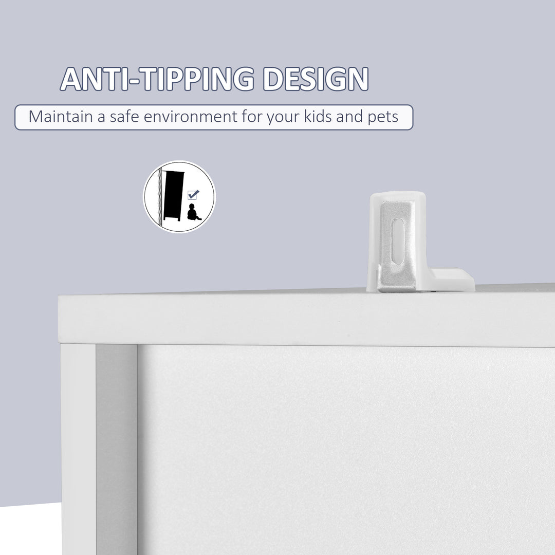 MCL Tall Bathroom Storage Cabinet with Mirror, Narrow Bathroom Unit, Freestanding Bathroom Cupboard with Adjustable Shelves and 2 Doors, White