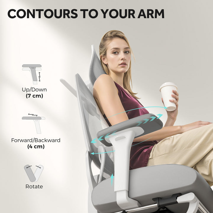 Ergonomic and Adjustable Office Chair - Grey