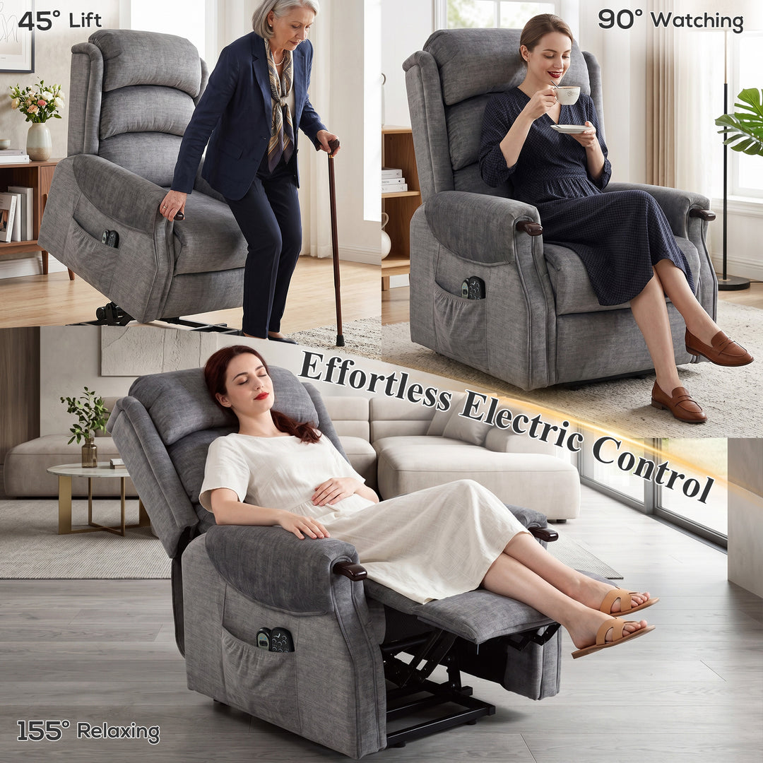 Power Lift Recliner with Vibration Massage and Heat, Lift Chair for Ta
