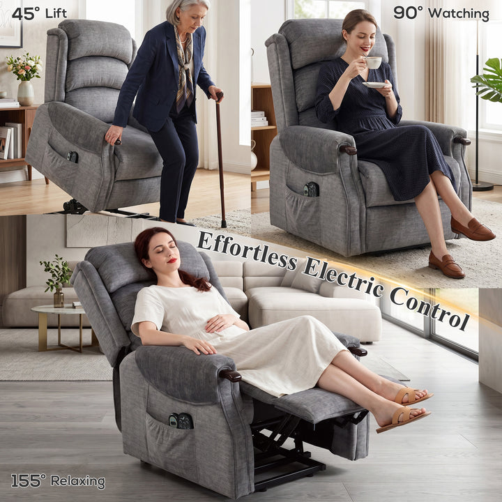 Power Lift Recliner with Vibration Massage and Heat, Lift Chair for Ta