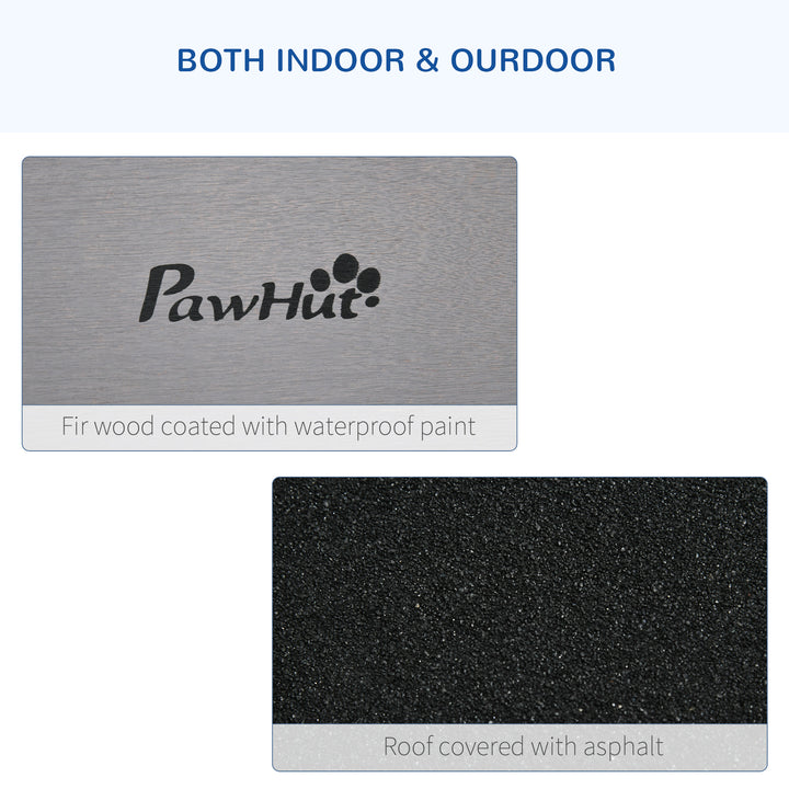 MCL Bird Cage budgie cage Wooden Outdoor Aviary with Wheels  for Canary Finch with Asphalt Roof Perch Nest Ladder Slide-out Tray, Grey