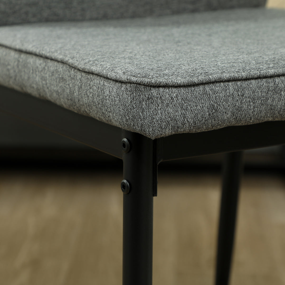 Velvet Dining Chairs Set of 2, Modern Armless Upholstered Kitchen Chairs with Metal Legs, Curved Back and Padded Seat, for Dining Room, Bedroom, Living Room, Grey