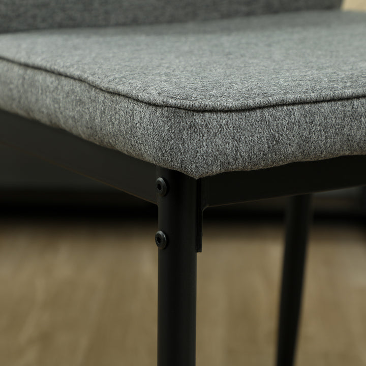 Velvet Dining Chairs Set of 2, Modern Armless Upholstered Kitchen Chairs with Metal Legs, Curved Back and Padded Seat, for Dining Room, Bedroom, Living Room, Grey