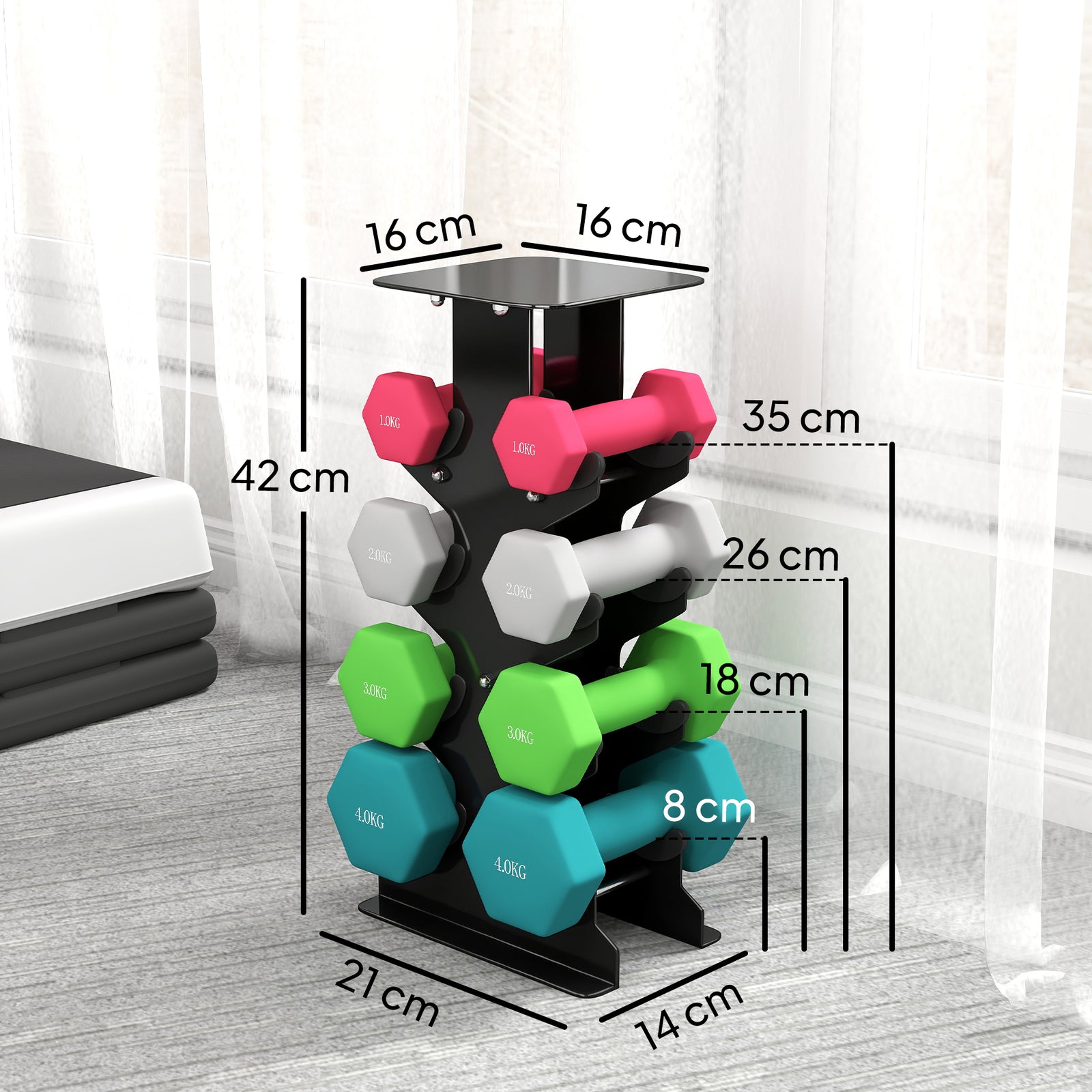 Hex Dumbbells Set with Dumbbell Rack, Hand Weights for Home Gym Streng