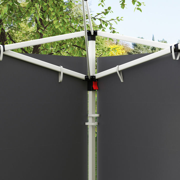 3 Meters Gazebo Replaceable Exchangeable Side Panel Wall Panels Walls With Window, Dark Grey