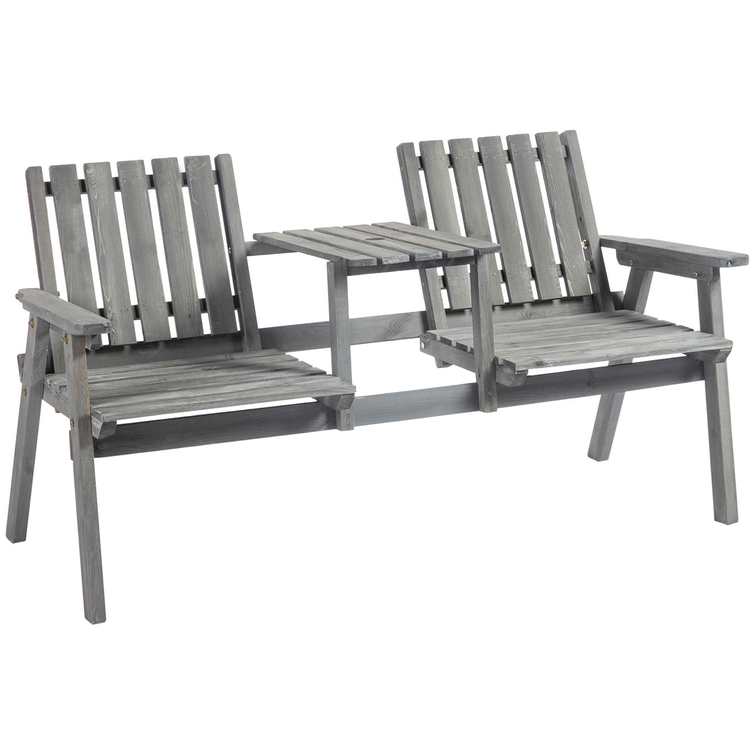MCL 2-Seater Garden Bench Antique Loveseat for Yard, Lawn, Porch, Patio, Steel, Grey