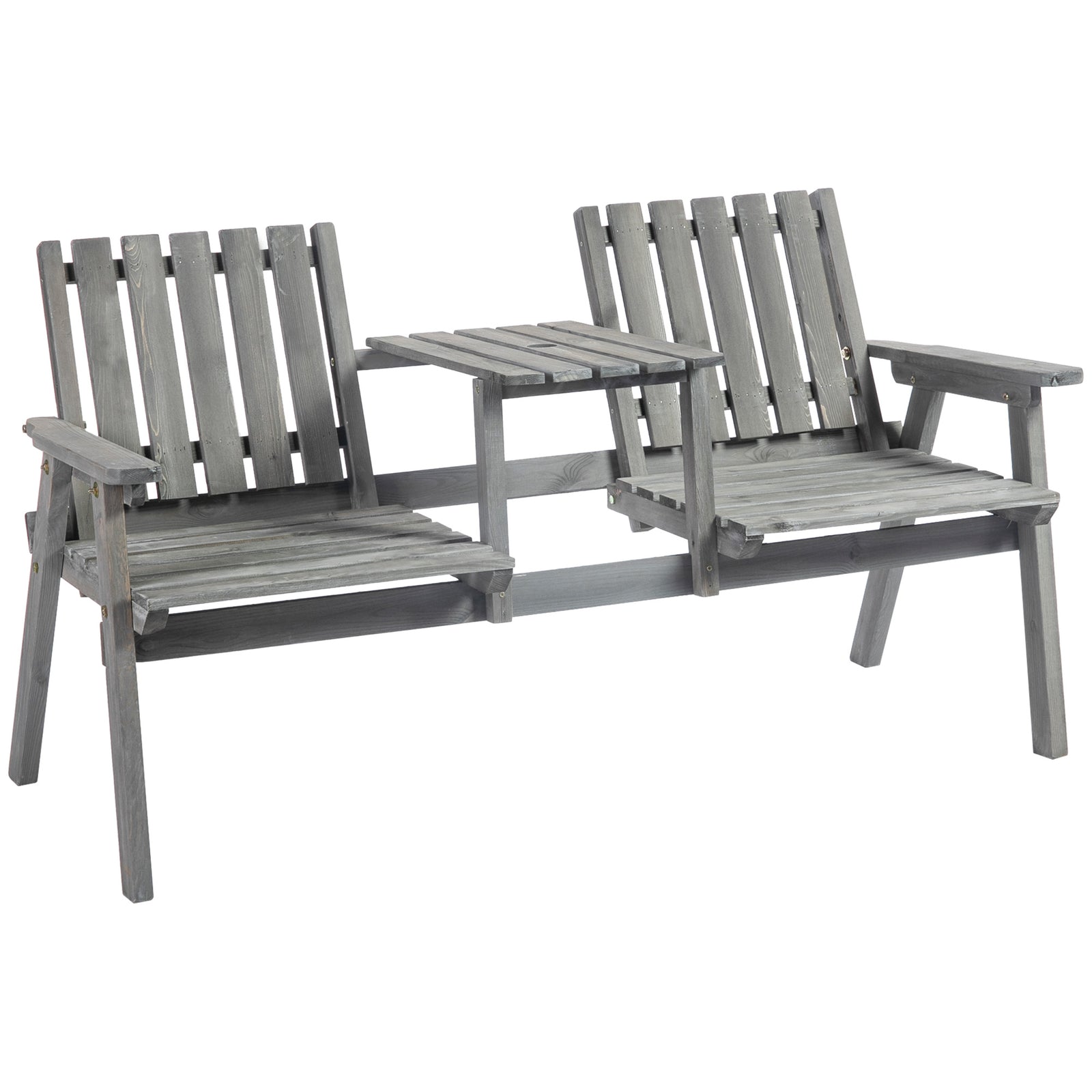 2-Seater Garden Bench Antique Loveseat for Yard, Lawn, Porch, Patio, Steel, Grey
