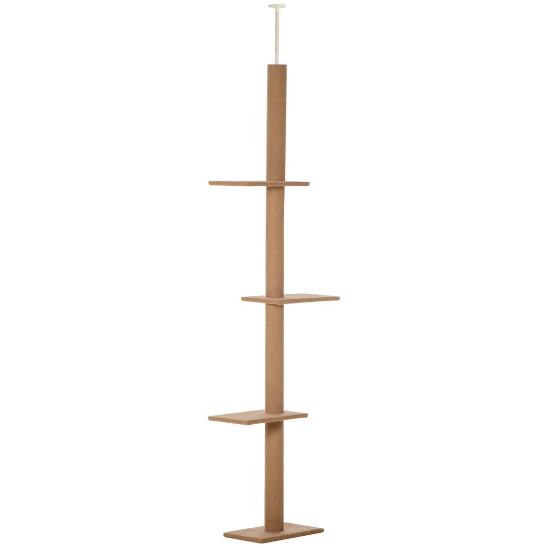 MCL 260cm Floor To Ceiling Cat Tree for Indoor Cats w/ Three Platforms Activity Centre - Brown
