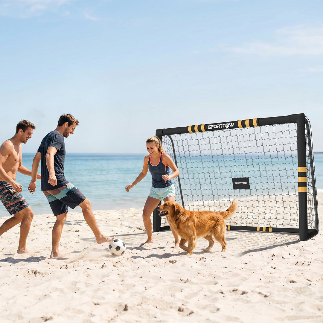 Football Goal, 8 x 5ft Portable Football Net with EPE Foam Padding, PV