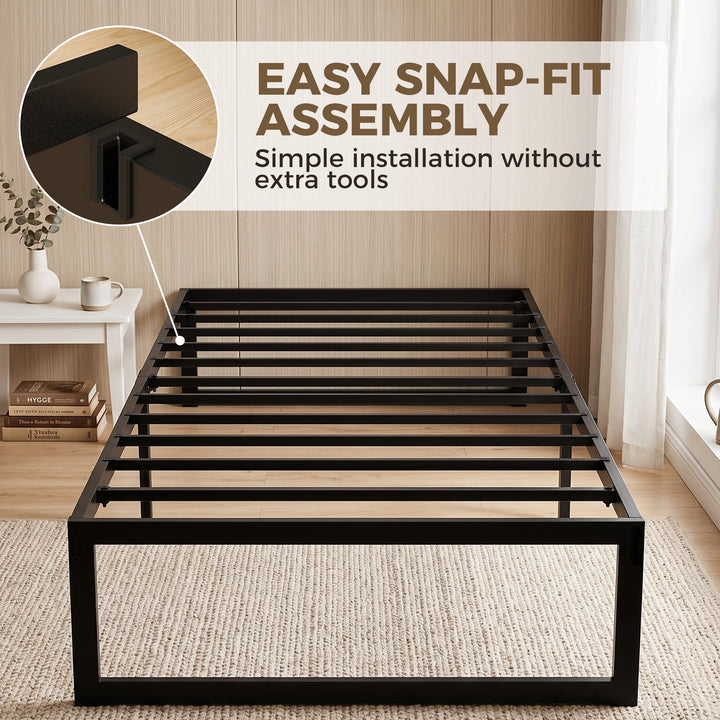 3ft Single Bed Frame with Underbed Storage and Steel Slat Support, 32.