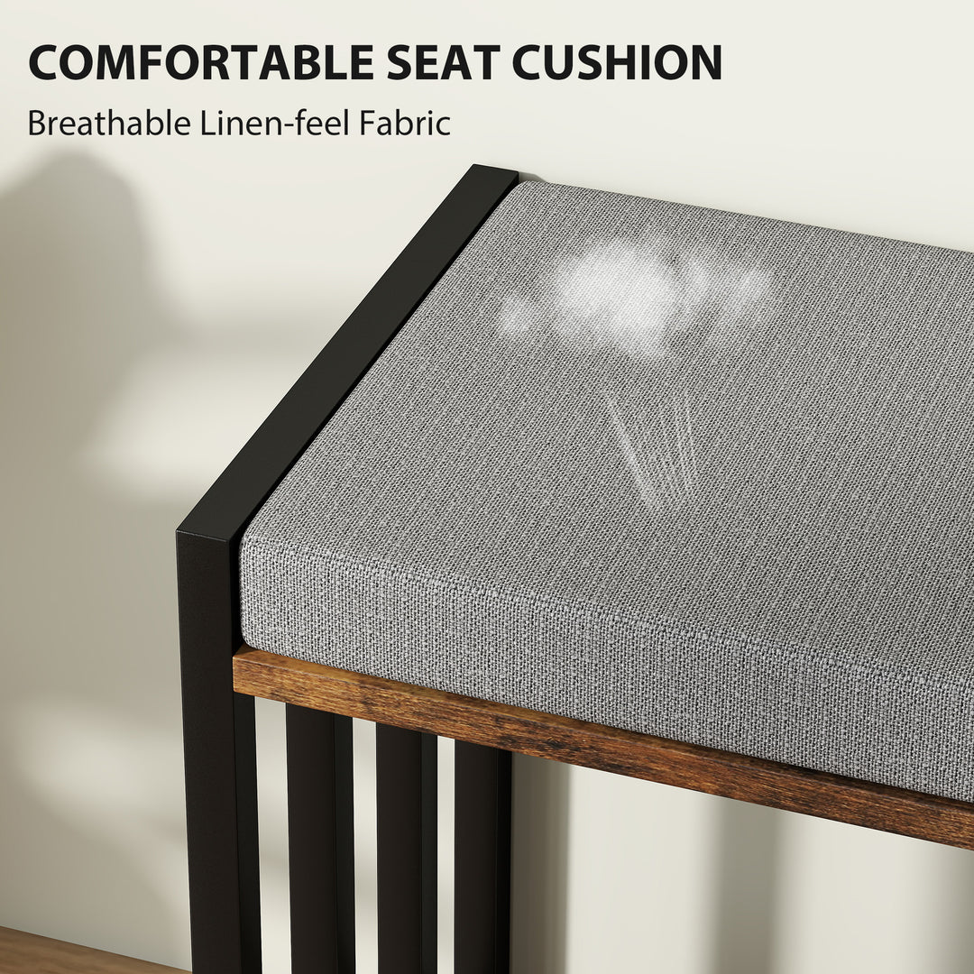 Shoe Storage with Seat, Upholstered Entryway Bench, Shoe Bench with 3 