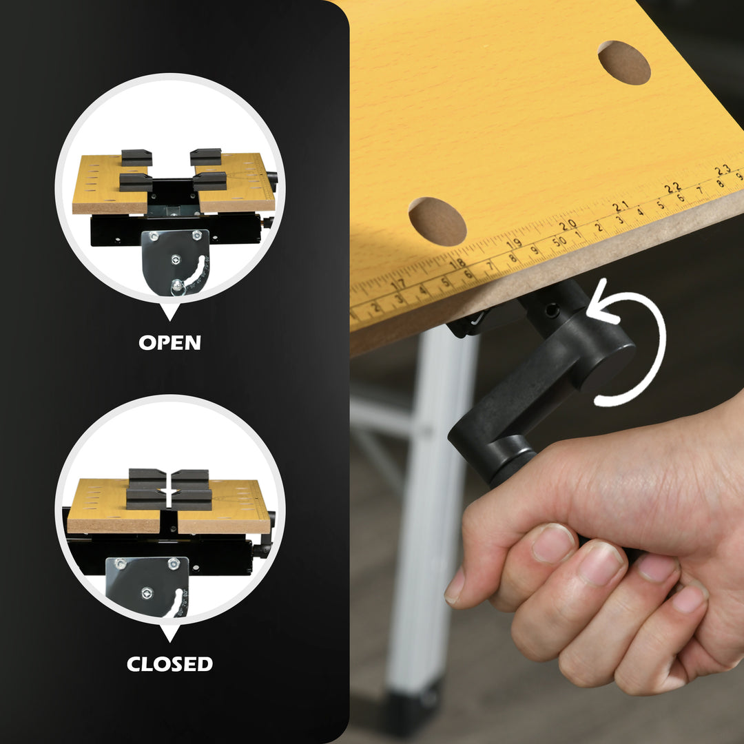 Portable Folding Workbench with Adjustable Height &amp; Angle, Work Bench - view 6